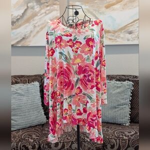 NWT Floral Pink Tunic Top